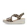 Rieker Cross Strap Velcro Wedge Sandal - Leopard Print